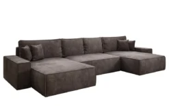 Designer Sofa Lunaro U mit Schlaffunktion und Stauraum in Cord