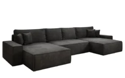 Designer Sofa Lunaro U mit Schlaffunktion und Stauraum in Cord