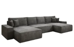 Designer Sofa Lunaro U mit Schlaffunktion und Stauraum in Cord