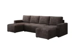 Designer Sofa Melva U mit Schlaf- und Klappfunktion in Cord