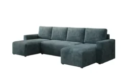 Designer Sofa Melva U mit Schlaf- und Klappfunktion in Cord