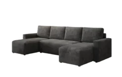 Designer Sofa Melva U mit Schlaf- und Klappfunktion in Cord