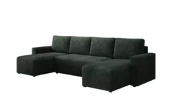 Designer Sofa Melva U mit Schlaf- und Klappfunktion in Cord