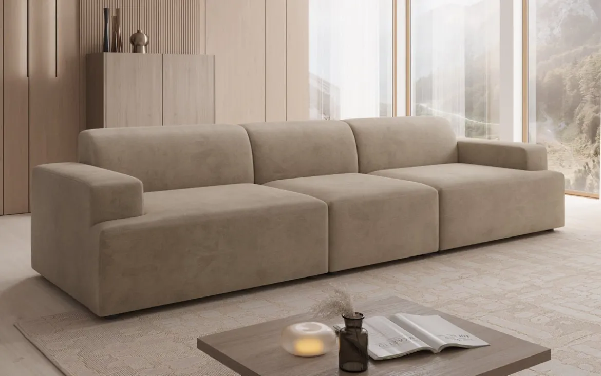 Designer Sofa Monza 3 Sitzer XXL in Samt