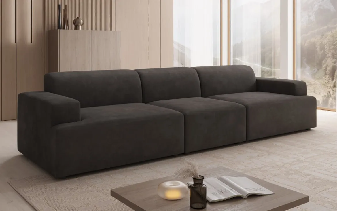 Designer Sofa Monza 3 Sitzer XXL in Samt