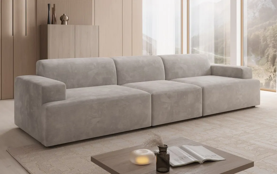 Designer Sofa Monza 3 Sitzer XXL in Samt