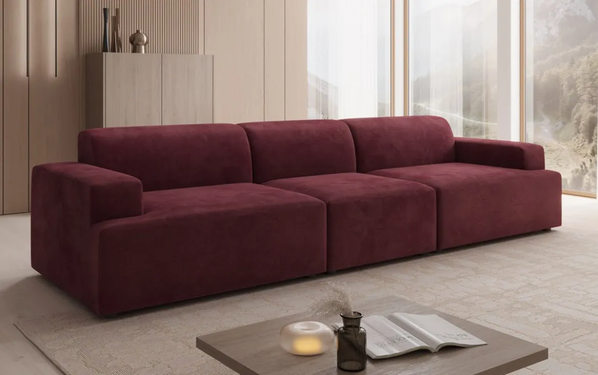 Designer Sofa Monza 3 Sitzer XXL in Samt