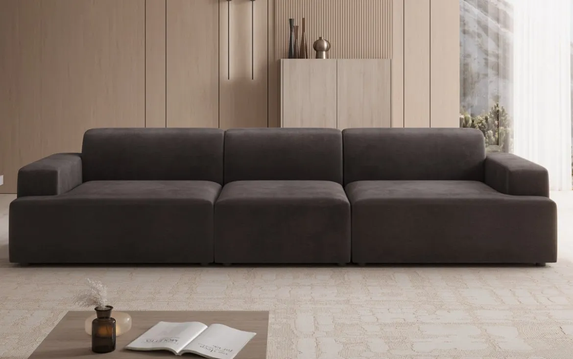 Designer Sofa Monza 3 Sitzer XXL in Samt