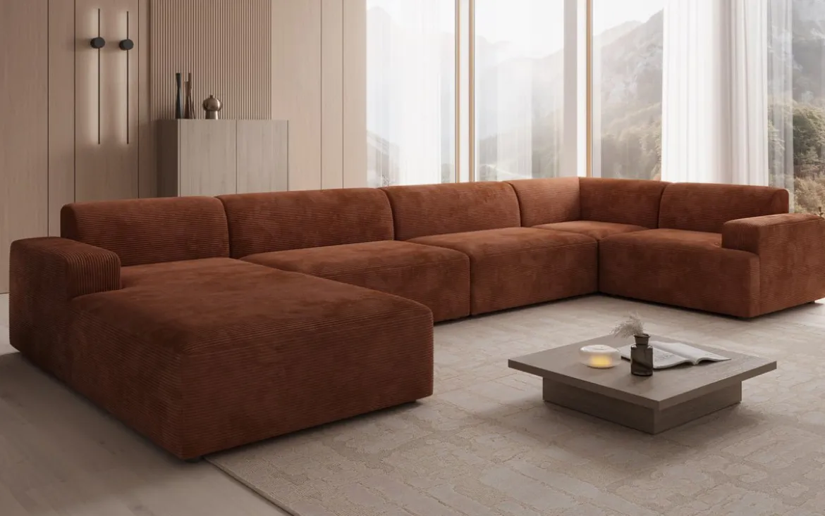 Designer Sofa Monza U XXL in Cord