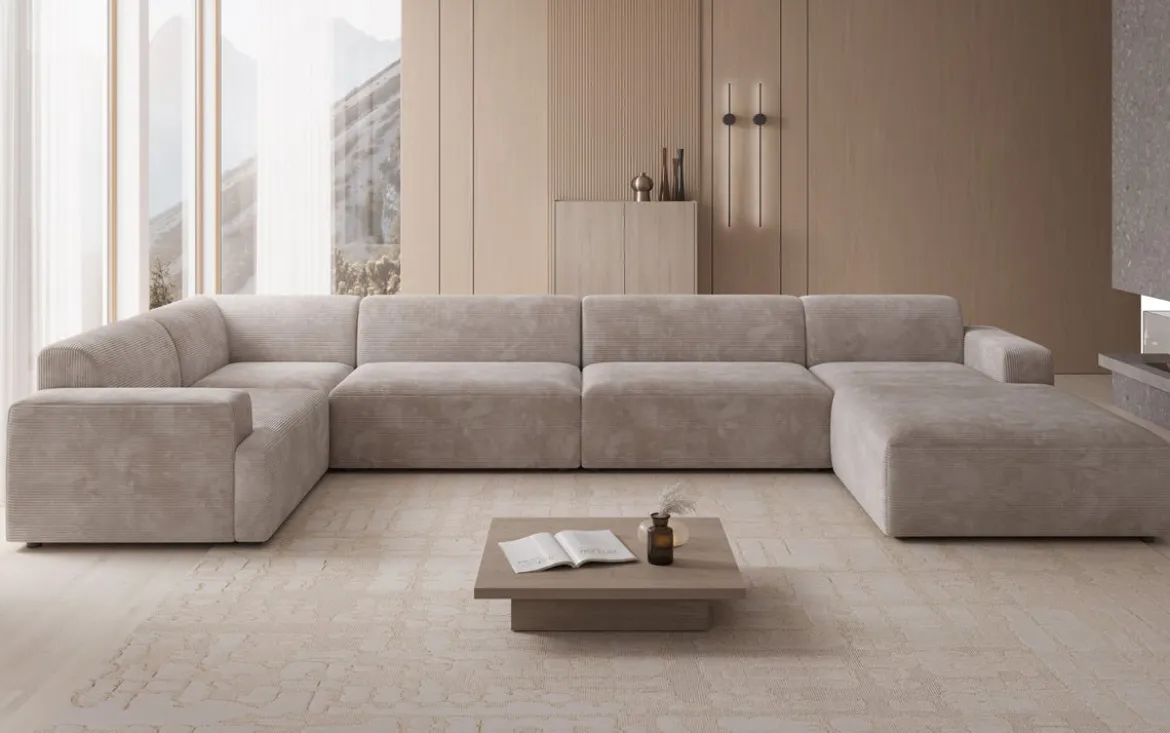 Designer Sofa Monza U XXL in Cord