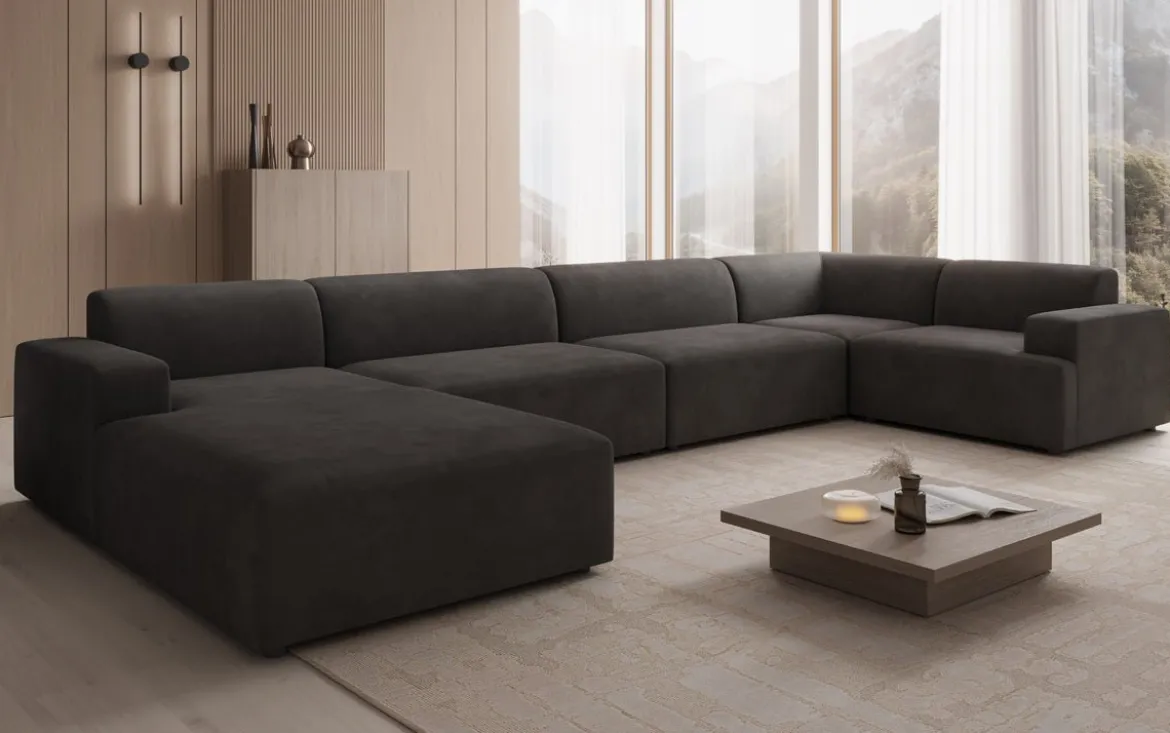 Designer Sofa Monza U XXL in Samt