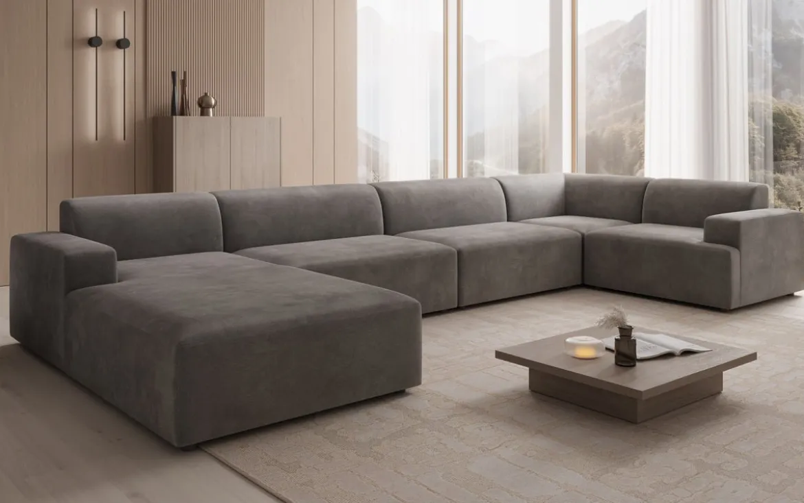 Designer Sofa Monza U XXL in Samt