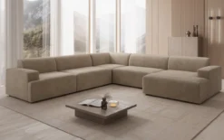 Designer Sofa Monza Wohnlandschaft U XXL in Samt