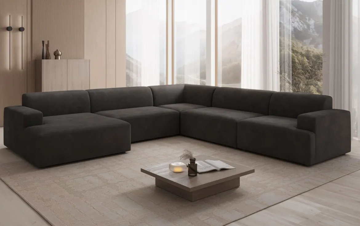 Designer Sofa Monza Wohnlandschaft U XXL in Samt