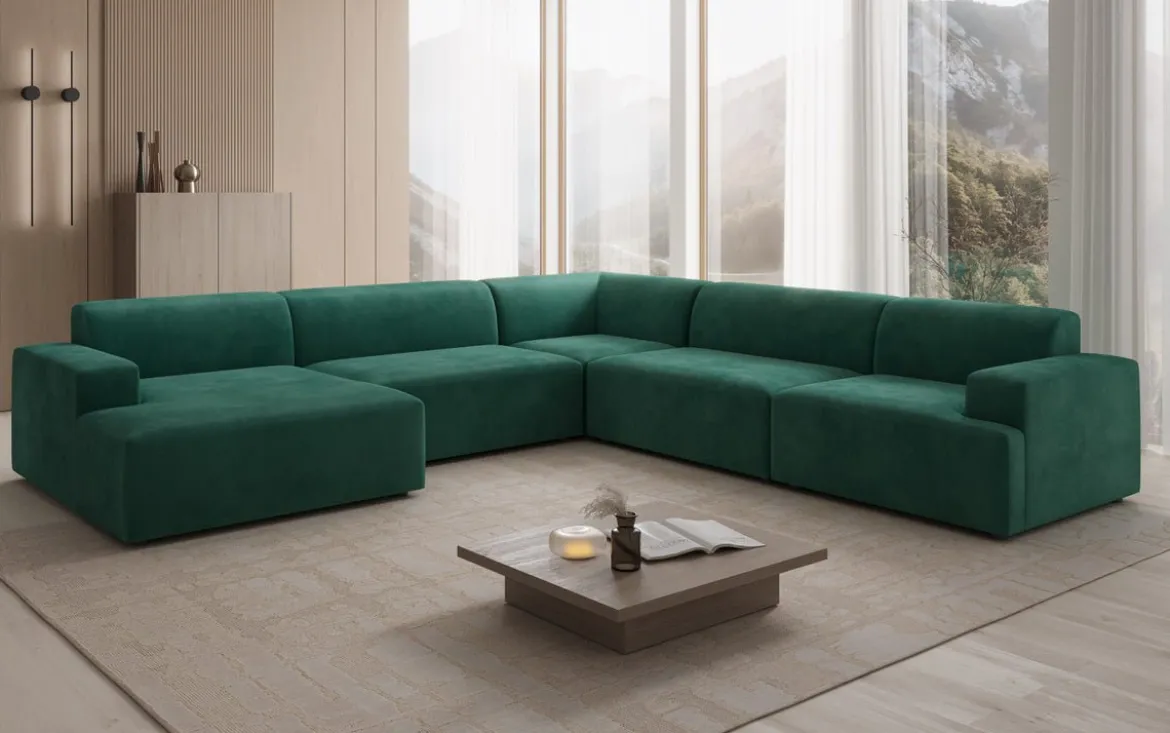 Designer Sofa Monza Wohnlandschaft U XXL in Samt