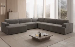 Designer Sofa Monza Wohnlandschaft U XXL in Samt
