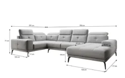 Designer Sofa Nerio mit verstellbarer Kopf- und Rückenlehne