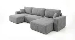 Designer Sofa Noma U mit Schlaffunktion und Stauraum in Cord