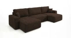 Designer Sofa Noma U mit Schlaffunktion und Stauraum in Cord