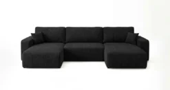 Designer Sofa Noma U mit Schlaffunktion und Stauraum in Cord