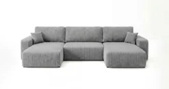 Designer Sofa Noma U mit Schlaffunktion und Stauraum in Cord