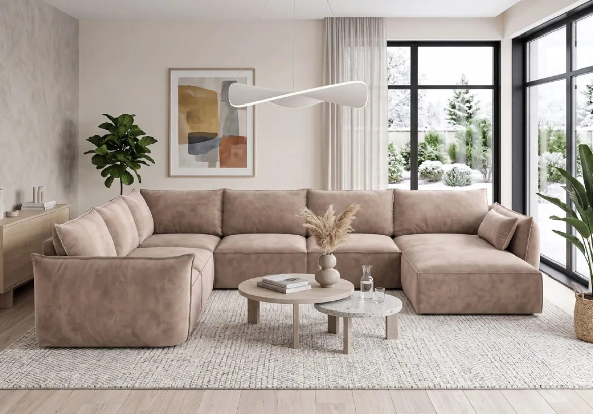 Designer Sofa Nuvola U in Samt
