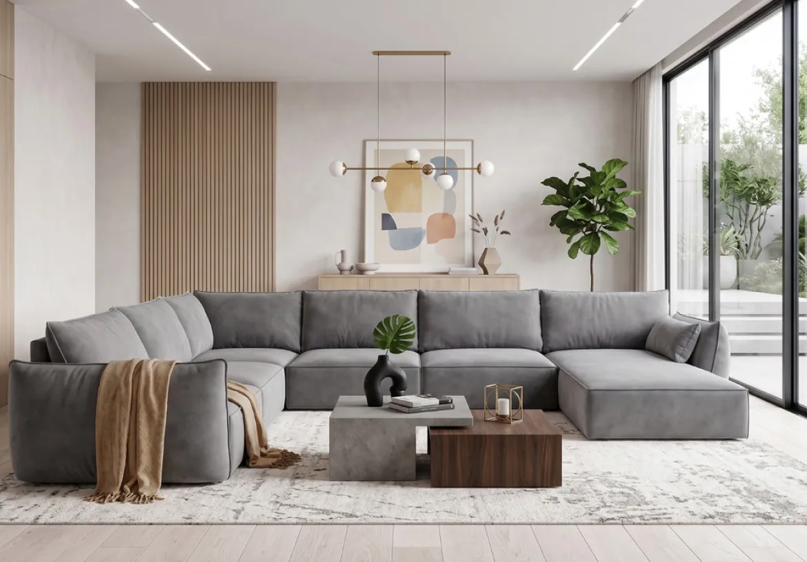 Designer Sofa Nuvola U in Samt