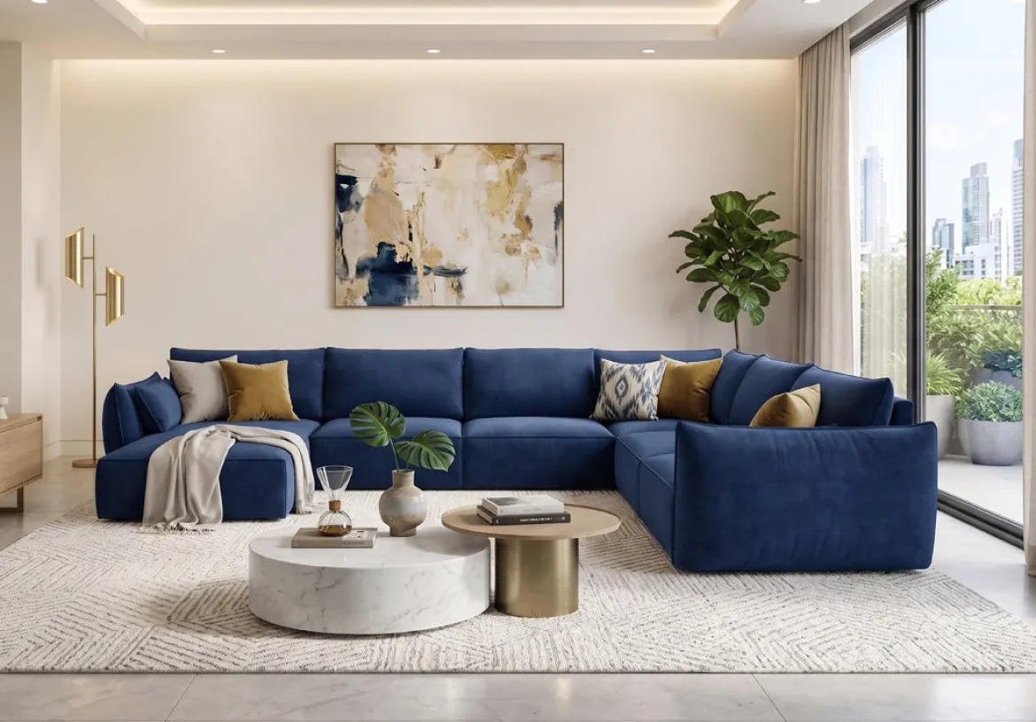 Designer Sofa Nuvola U in Samt