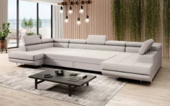 Designer Sofa Positano mit Schlaf- und Klappfunktion (Stoff)