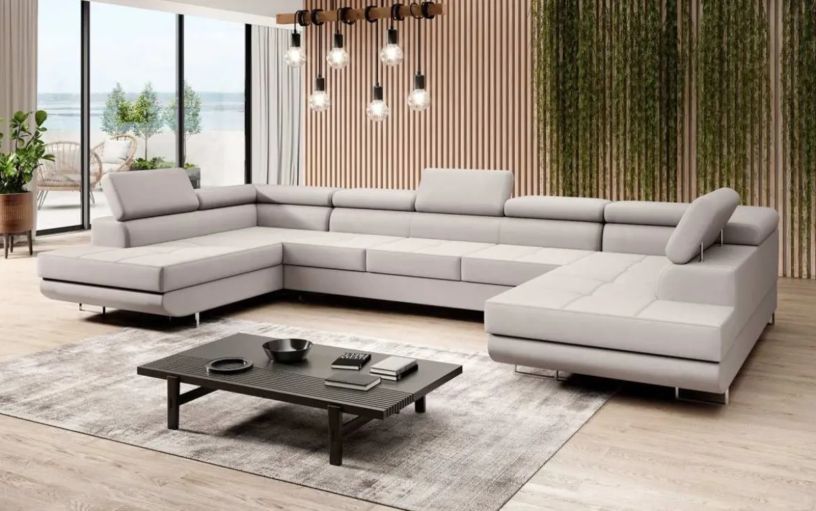 Designer Sofa Positano mit Schlaf- und Klappfunktion (Stoff)