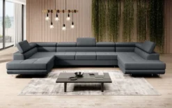 Designer Sofa Positano mit Schlaf- und Klappfunktion (Stoff)