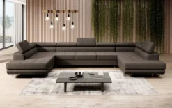 Designer Sofa Positano mit Schlaf- und Klappfunktion (Stoff)