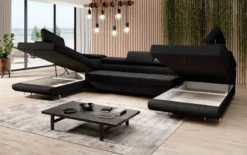 Designer Sofa Positano mit Schlaf- und Klappfunktion (Stoff)