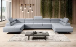 Designer Sofa Positano mit Schlaf- und Klappfunktion (Stoff)
