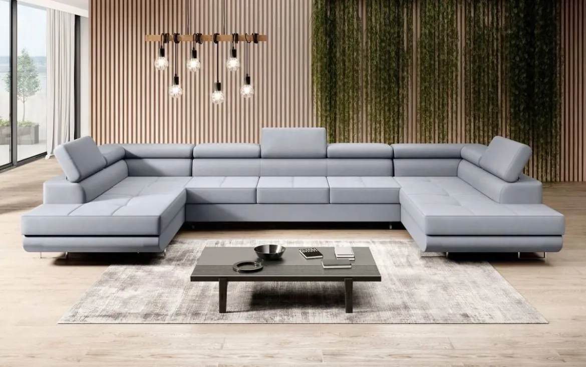 Designer Sofa Positano mit Schlaf- und Klappfunktion (Stoff)