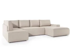 Designer Sofa Rondo Beige Cord mit Schlaffunktion