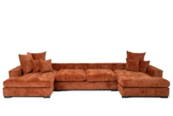 Designer Sofa Selena U mit Schlaffunktion in Strukturstoff