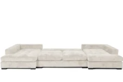 Designer Sofa Selena U mit Schlaffunktion in Strukturstoff