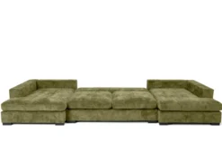 Designer Sofa Selena U mit Schlaffunktion in Strukturstoff
