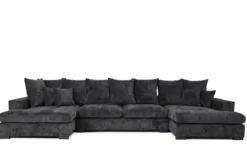 Designer Sofa Selena U mit Schlaffunktion in Strukturstoff