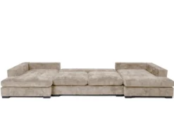 Designer Sofa Selena U mit Schlaffunktion in Strukturstoff