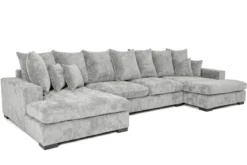 Designer Sofa Selena U mit Schlaffunktion in Strukturstoff