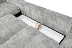 Designer Sofa Selena U mit Schlaffunktion in Strukturstoff