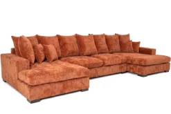 Designer Sofa Selena U mit Schlaffunktion in Strukturstoff