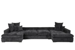 Designer Sofa Selena U mit Schlaffunktion in Strukturstoff