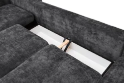 Designer Sofa Selena U mit Schlaffunktion in Strukturstoff