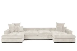 Designer Sofa Selena U mit Schlaffunktion in Strukturstoff