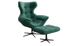 Designer Sofa-Sessel Aurelio inkl. Beistellhocker in Samt