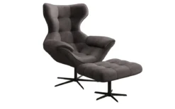 Designer Sofa-Sessel Aurelio inkl. Beistellhocker in Samt