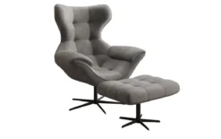 Designer Sofa-Sessel Aurelio inkl. Beistellhocker in Samt